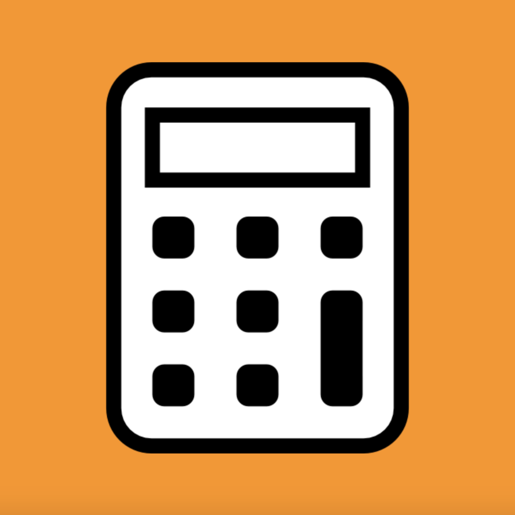 CalcuSaver app icon: a calculator on an orange background